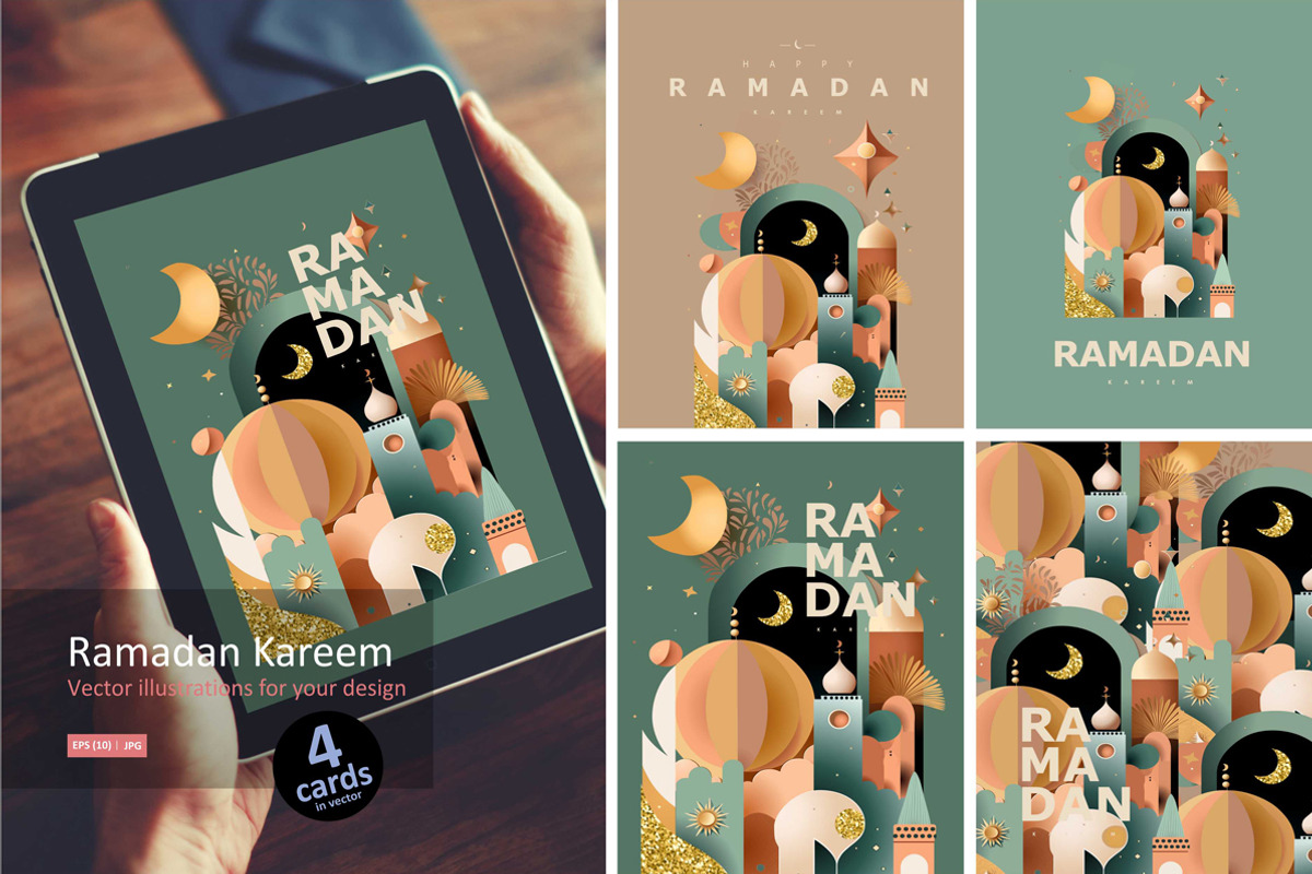 Ramadan Kareem! Eid Mubarak!, a Decorative Illustration by Ardea-studio