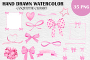 Watercolor Pink Coquette Bow PNG, a Decorative Illustration by PatternPalette (Thumbnail 2 of 5)