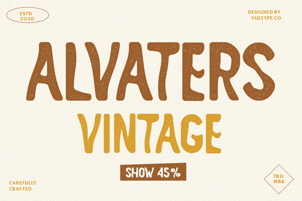 ALVATER - VINTAGE HANDMADE FONT, a Sans Serif Font by Vultype Co. (Photo 1 of 12)