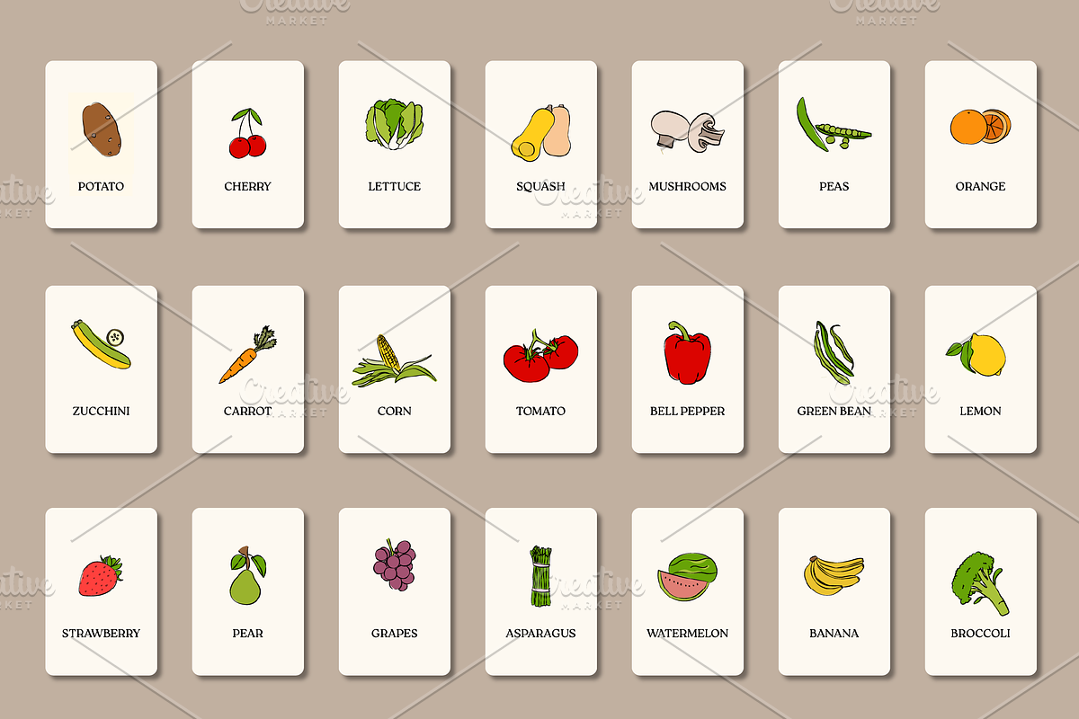 Hand-Drawn Fruits & Veggies Bundle, a Food Illustration by Ellie Haldors Design (Photo 2 of 6)