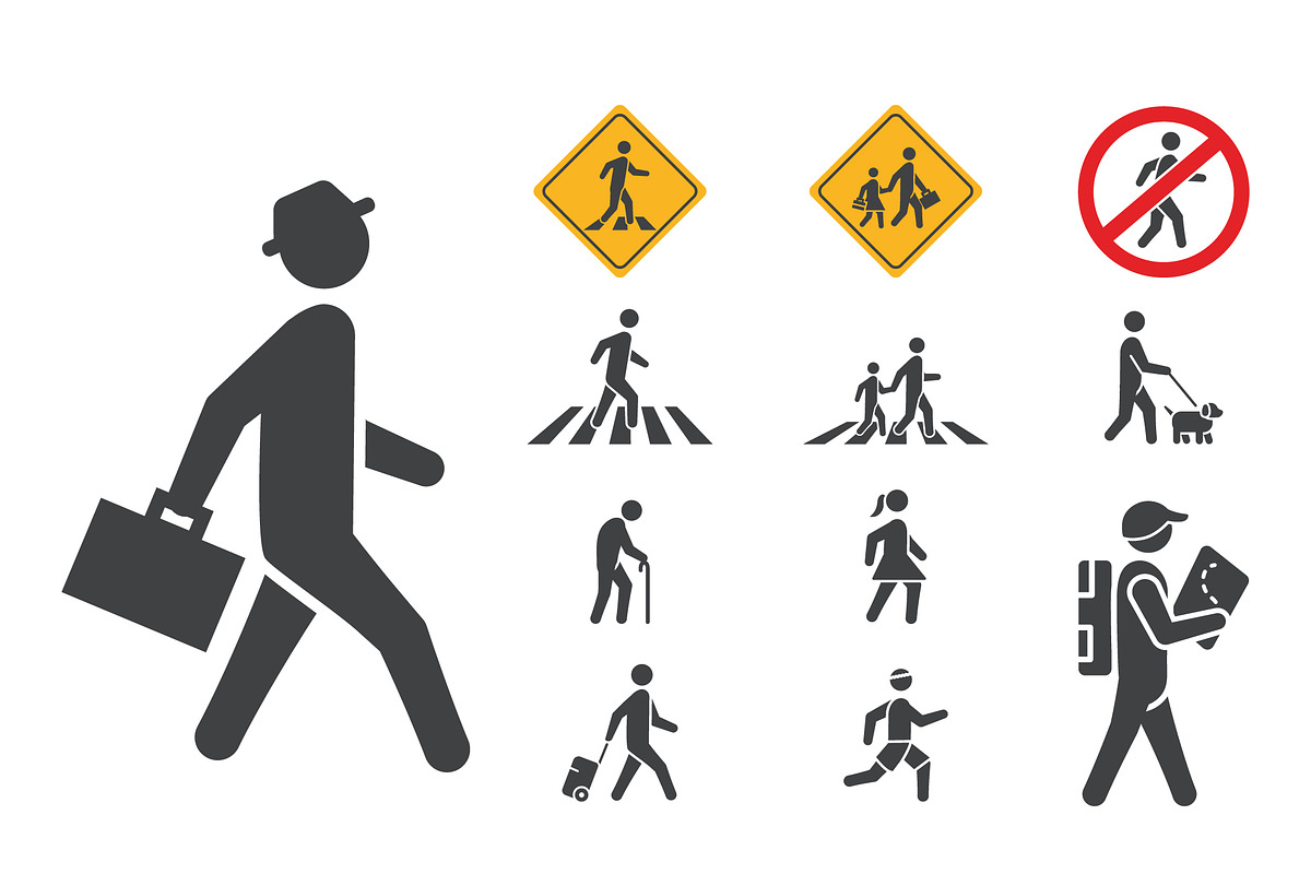 Pedestrian Pictogram Set