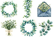 Eucalyptus Greenery Clipart, an Illustration by Watercolor design (Thumbnail 3 of 4)