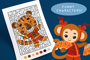 Chinese New Year Color by Numbers, a Seasonal Illustration by Ksenya Savva (Thumbnail 6 of 8)