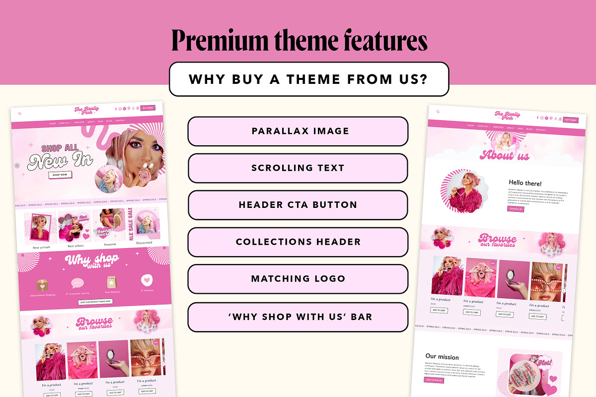 Bright Pink Shopify Theme Store, a Shopify Template by Template Twist Shop (Photo 6 of 8)