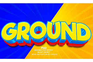 PSD Ground 3d Editable Text Effect