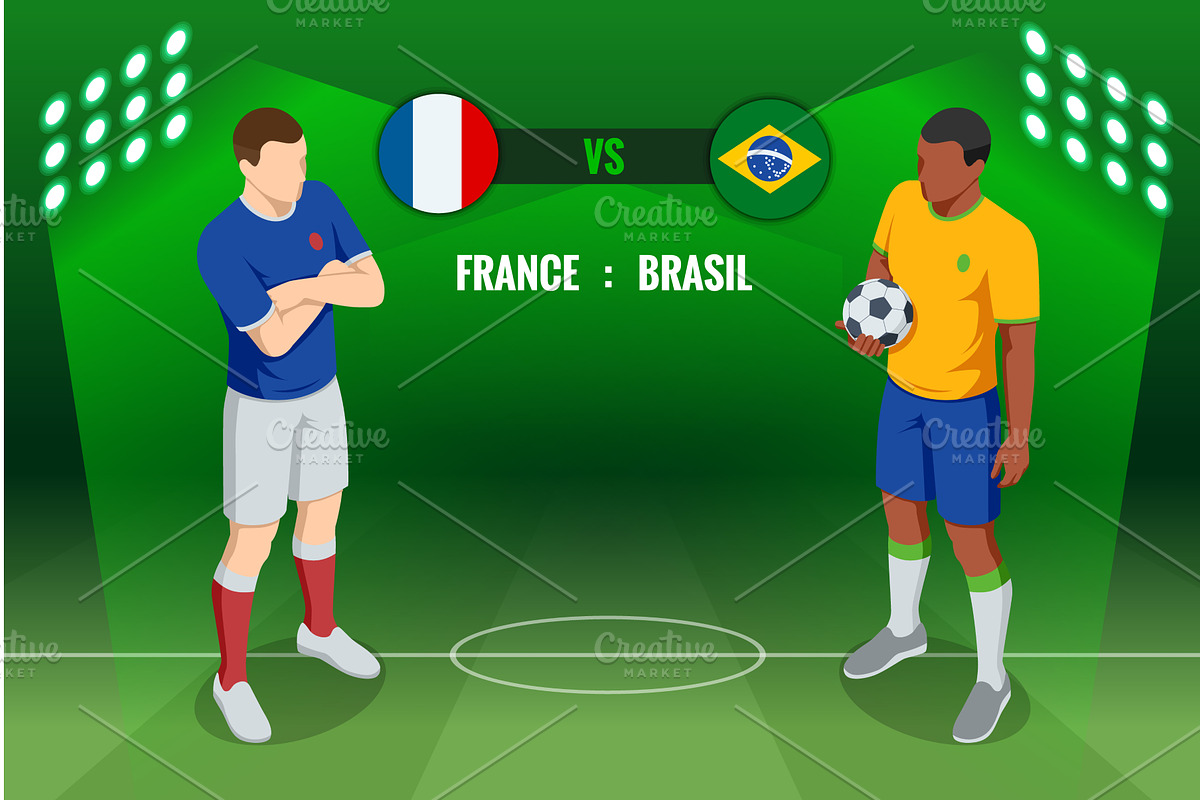 Isometric football match poster with, a Sport Illustration by Golden Sikorka
