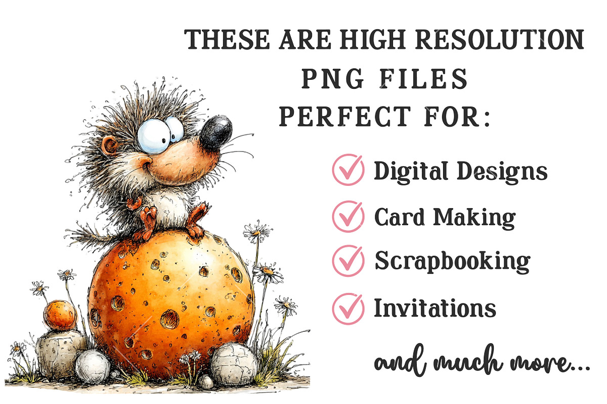 Funny Easter Hedgehog Clipart, an Illustration by OK Design (Photo 5 of 6)