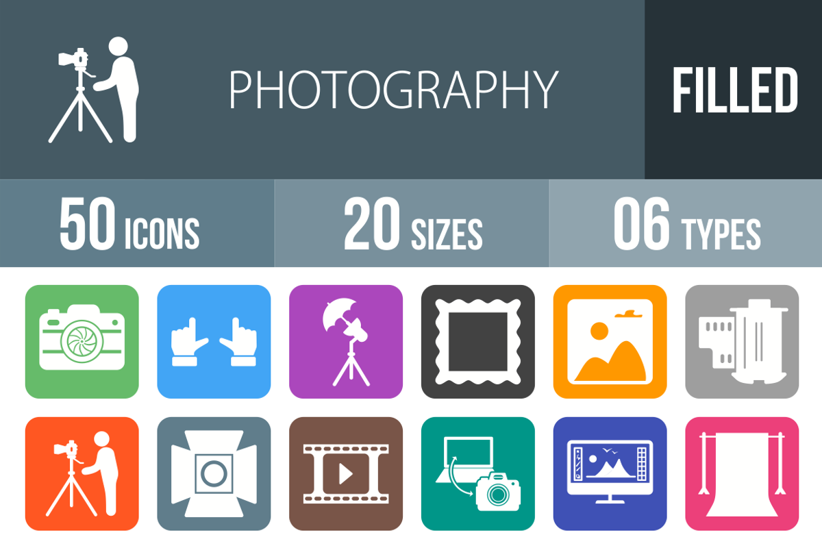 50 Photography Round Corner Icons preview 4