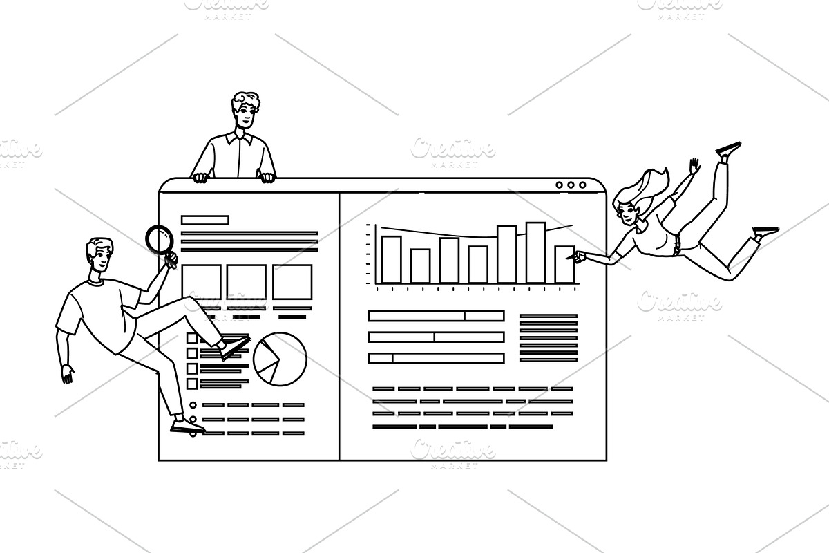 financial business intelligence, a Person Illustration by pikepicture