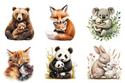 Cute Mother's Day Animals Clipart, an Illustration by SinaCreation (Thumbnail 4 of 5)