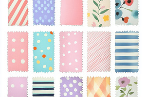 Colorful patterned fabric swatches r, a Background Photo by Pixeness Studio
