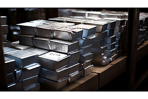 vault silver bars ai generated, a Business Photo by pikepicture