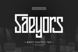 Saeyors | Modern Futuristic Font, a Script Font by Denustudios