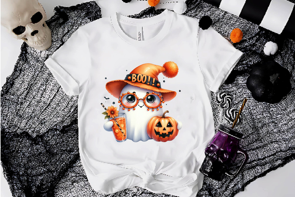 Cute Funny Ghost Pumpkin Halloween, an Illustration by Dream Creation (Photo 2 of 5)