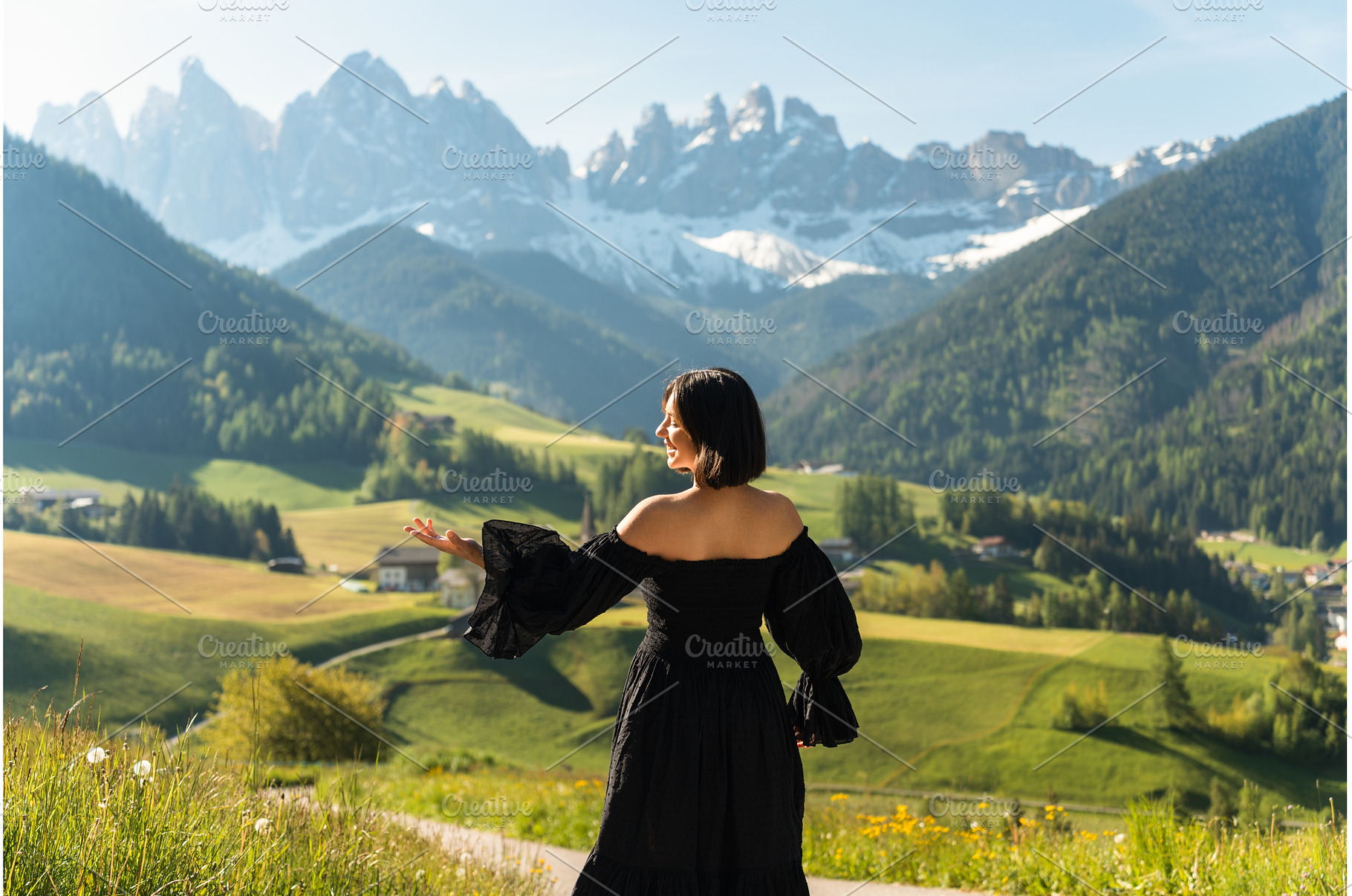 A stylish young woman in a black, a Person Photo by AD Stock Images