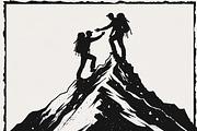 Mountain Hiking Silhouette Set, an Illustration by BIPLOB EXPERT (Thumbnail 5 of 21)