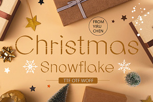 Christmas Snowflake Sans Serif Font, a Sans Serif Font by Yiru Chen Studio