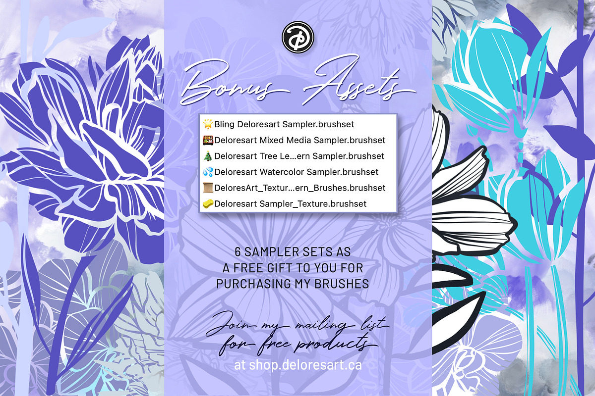 Floral Procreate Brush Stamps 12, a Brushes & More by DeloresArt (Photo 9 of 13)
