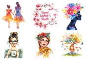Cute Womens Month Clipart, an Illustration by CreationArt (Thumbnail 3 of 5)