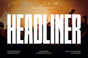 Headliner - Condensed Sans Serif, a Sans Serif Font by Pian45 Studio (Thumbnail 1 of 8)