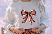 Whimsical Christmas Coquette Bow Cli, an Illustration by designcity5 (Thumbnail 5 of 5)