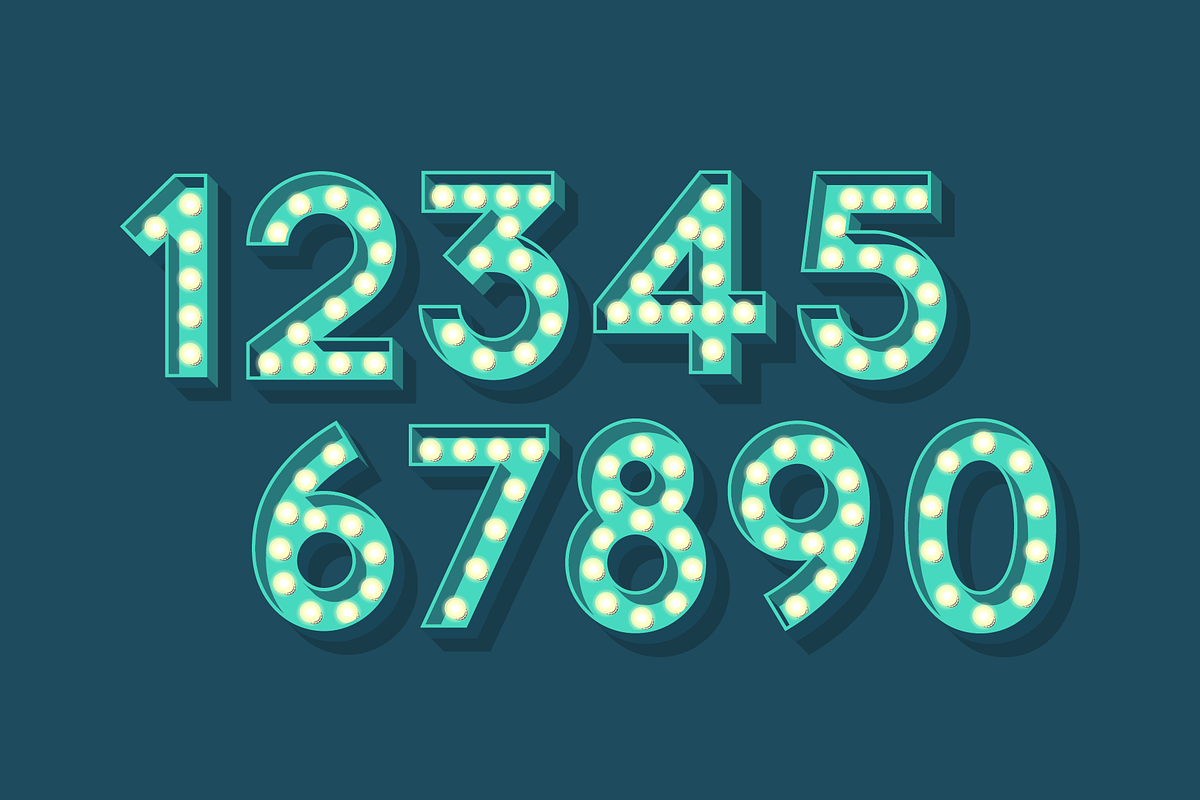 Retro Light Bulb Numerals, an Object Graphic by Ben Buysse (Photo 5 of 5)