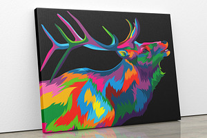 Deer colorful rainbow vector artwork
