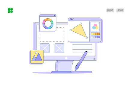 Monitor with web design software