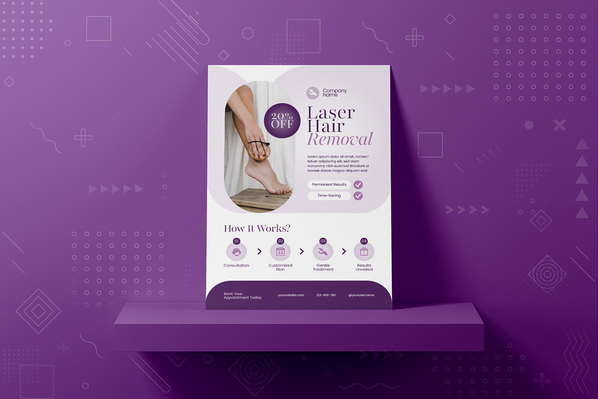 Laser Hair Removal Flyer, a Flyer Template by Fannan Studio (Photo 2 of 2)
