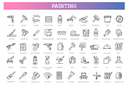 Set of outline Painting Decorating, an Outline Icon by Tettygreen (Thumbnail 1 of 2)