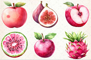 Watercolor Pink Fruit Clipart, an Illustration by Rose Art (Thumbnail 3 of 4)