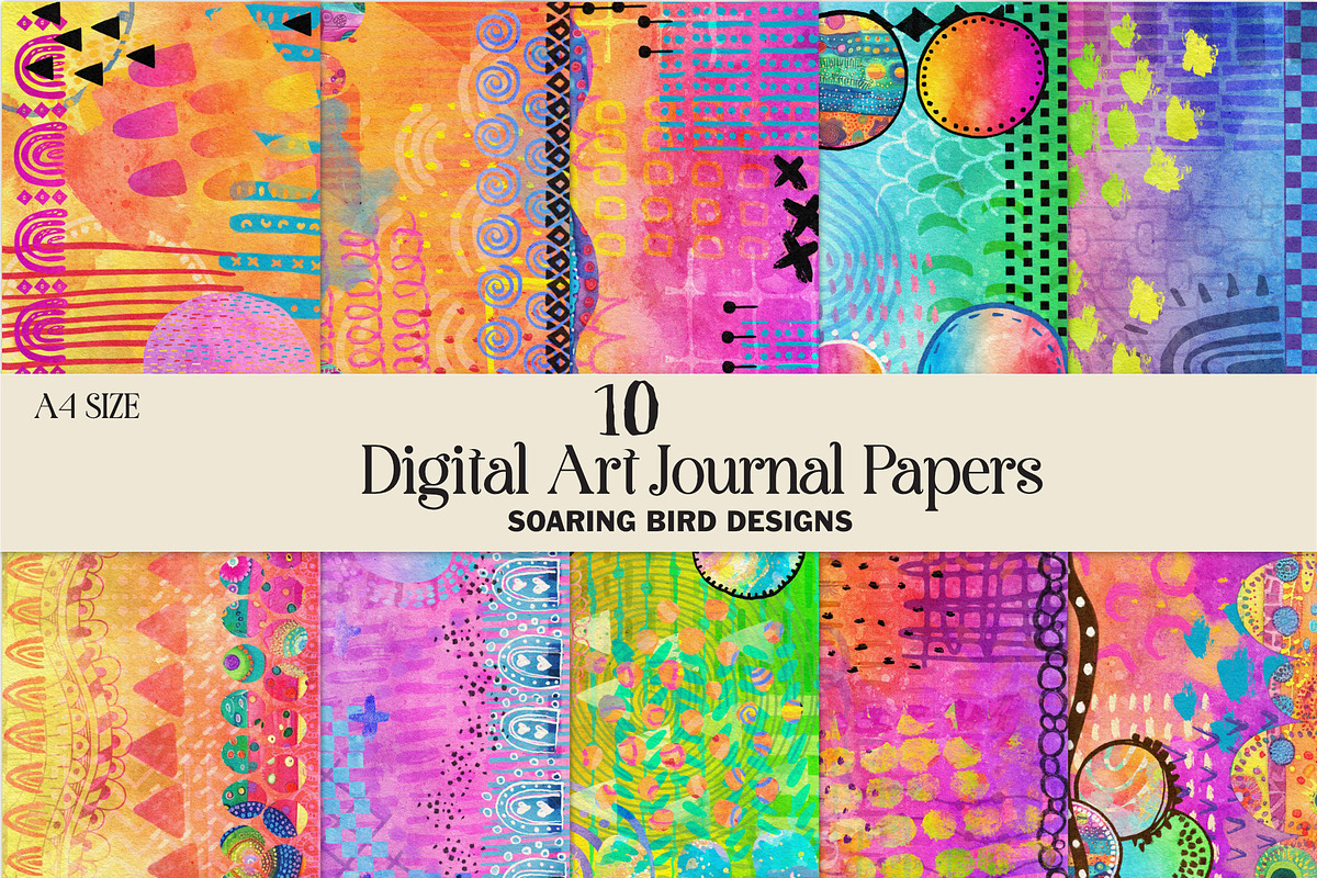 Digital Art Journal Papers, an Illustration by Soaring Bird Designs (Photo 1 of 3)