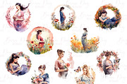 Watercolor Pregnant Women Clipart, a Person Illustration by BusyDaydesign (Thumbnail 3 of 8)
