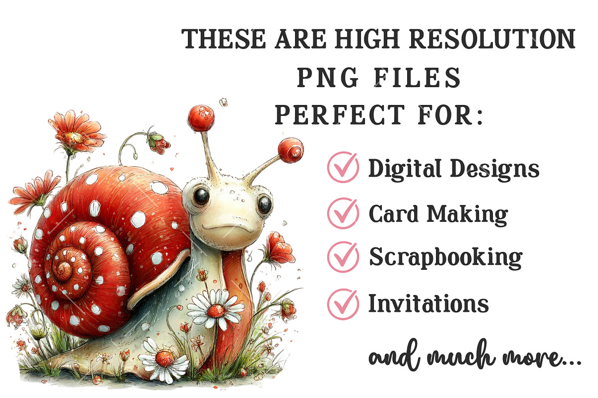 Whimsical Spring Snail Clipart, an Illustration by OK Design (Photo 4 of 6)
