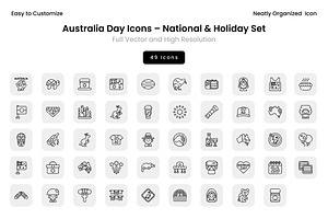 Australia Day Icons – National & Hol, an Icon by Wencory