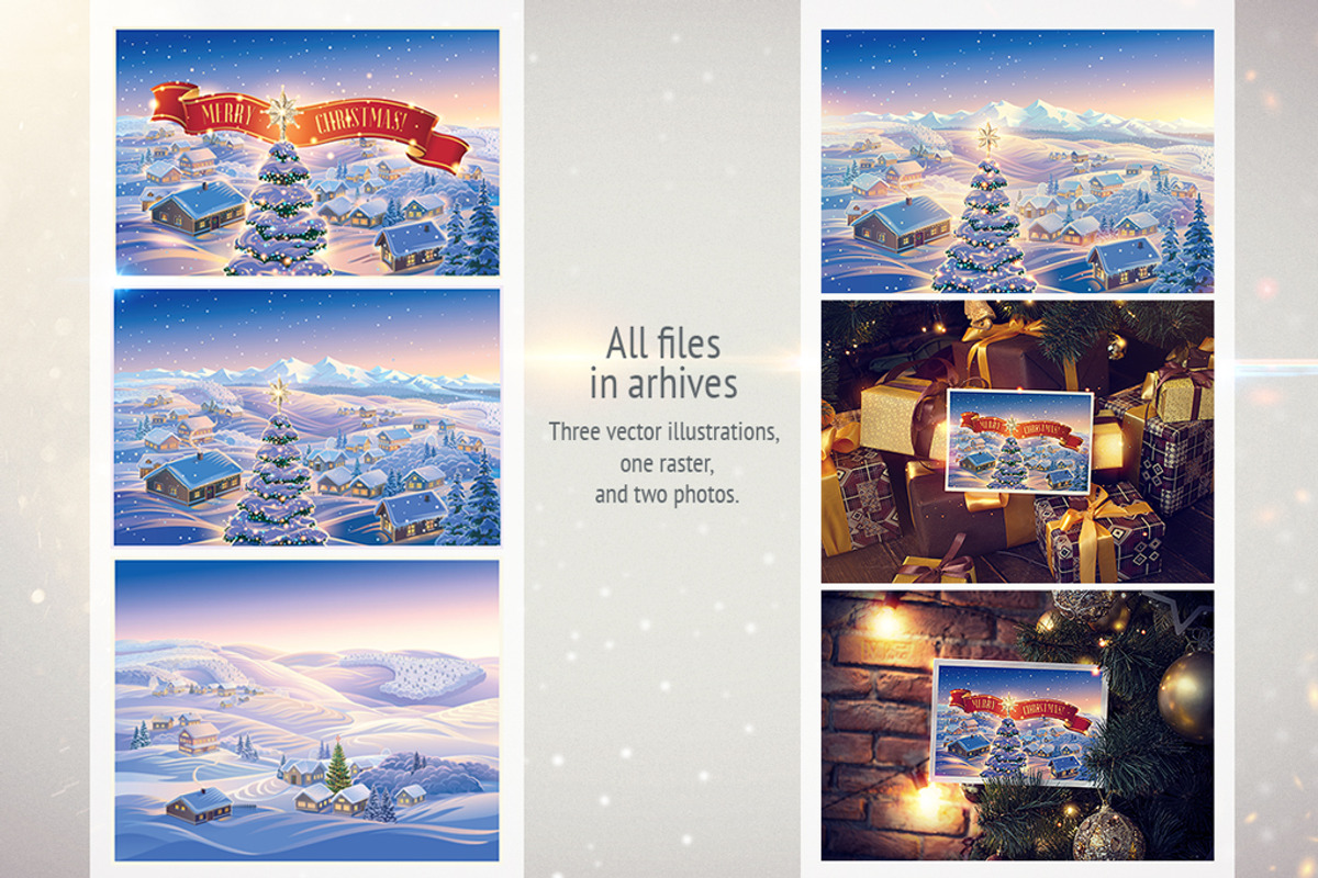 Festive Christmas landscape, a Decorative Illustration by Countryside life (Photo 7 of 10)