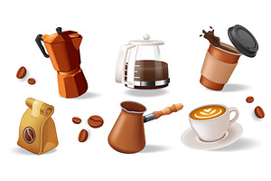 Coffee 3D Illustrations, a Food Illustration by alexdndz