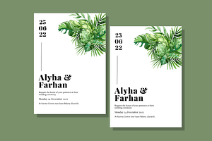 White wedding Invite  Forest Look