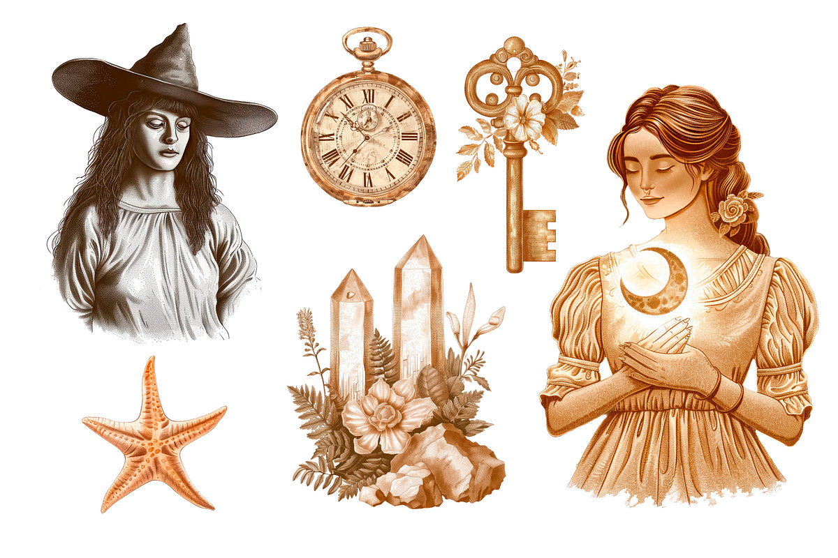 Witchy Botanica Collage Kit, an Object Graphic by Idressart (Photo 2 of 9)