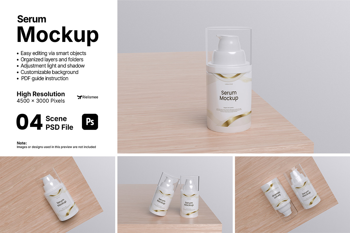 Serum Mockup Bundle Set, a Packaging Mockup by Rielismee (Photo 1 of 5)