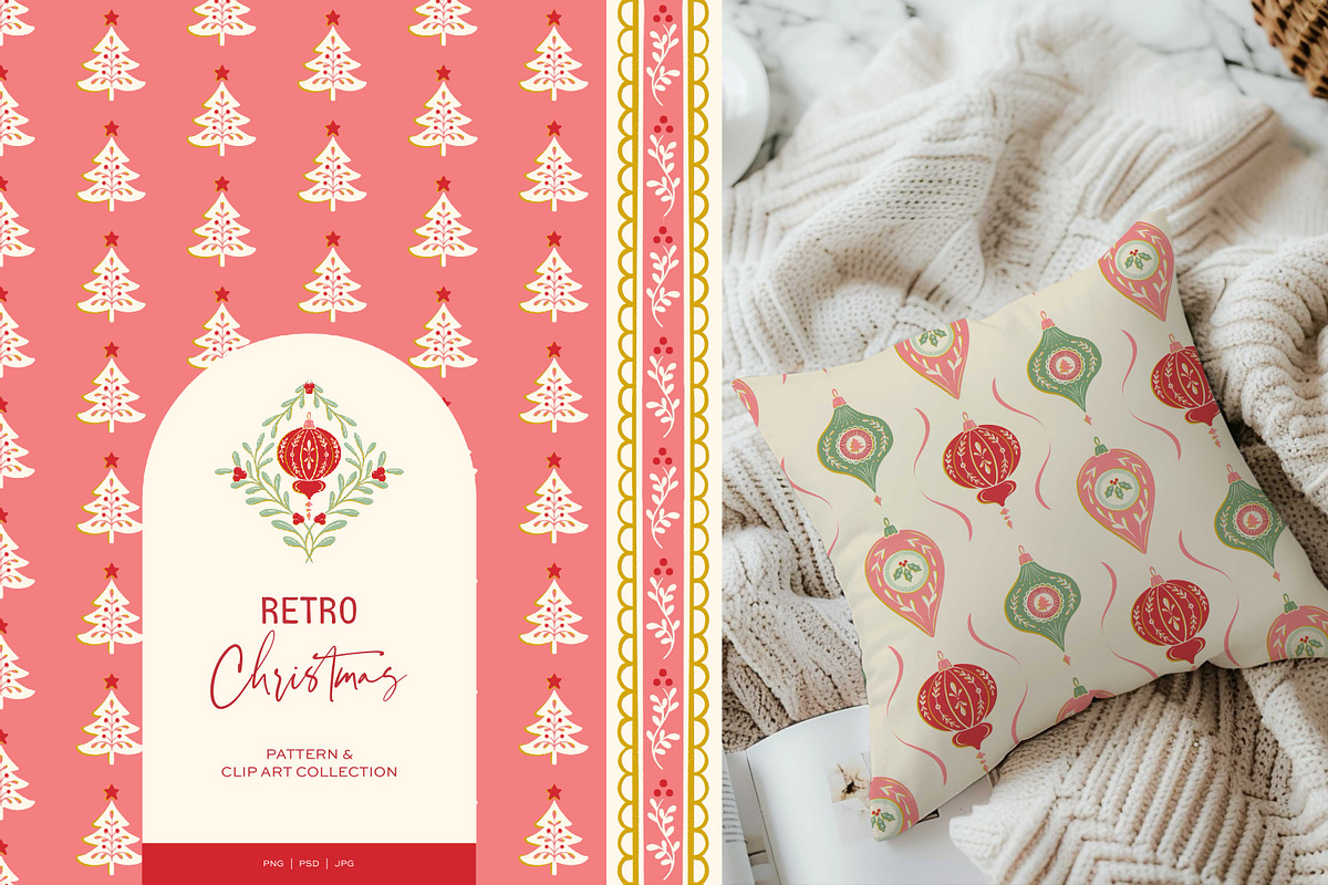 Retro Christmas Patterns & Clip Art, a Pattern Graphic by Eclectic Anthology (Photo 12 of 17)