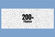 200 + finance doodle bundle set, an Outline Icon by foxndeer (Thumbnail 3 of 4)