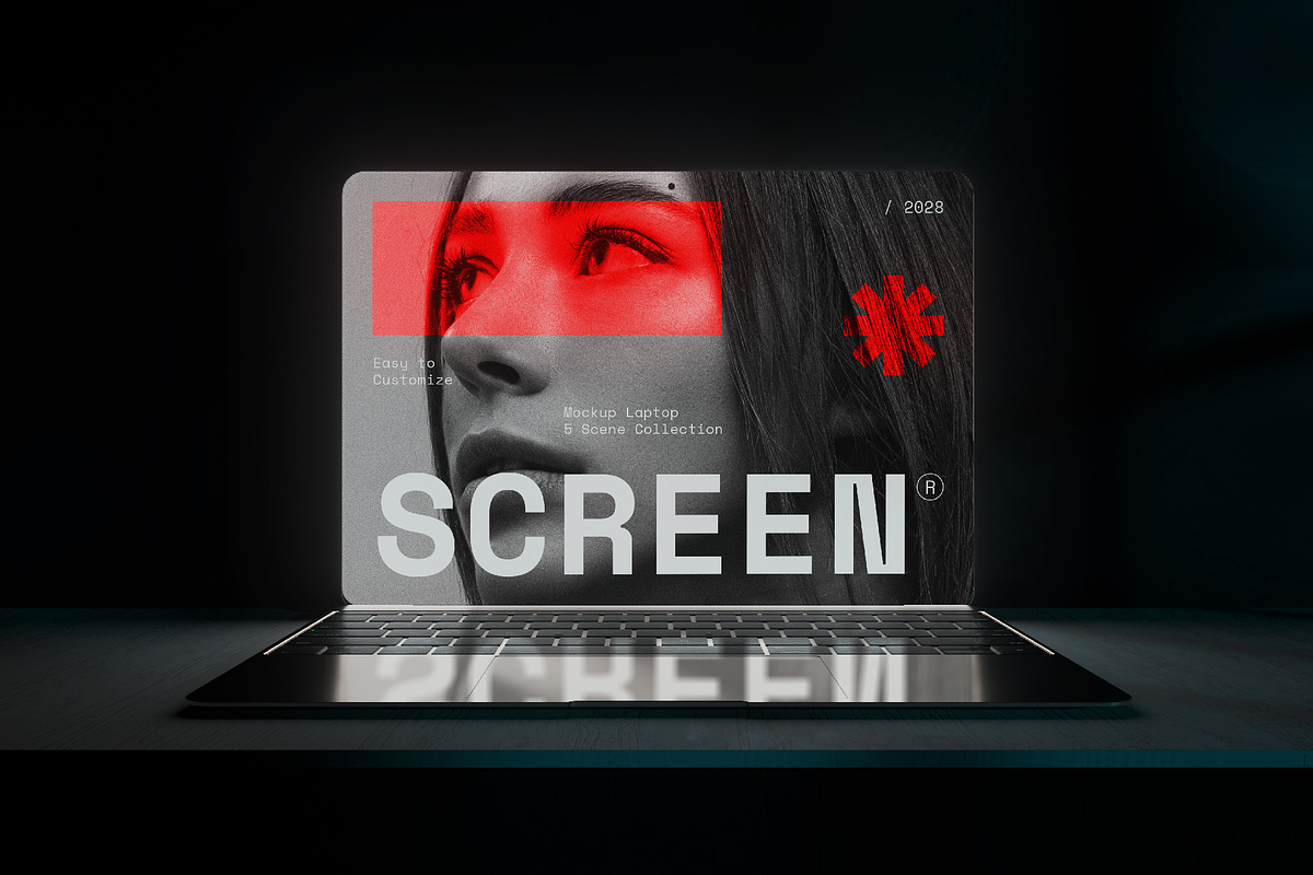 Modern Dark Laptop Screen Mockup, a Wearable Device Mockup by herutage (Photo 2 of 6)
