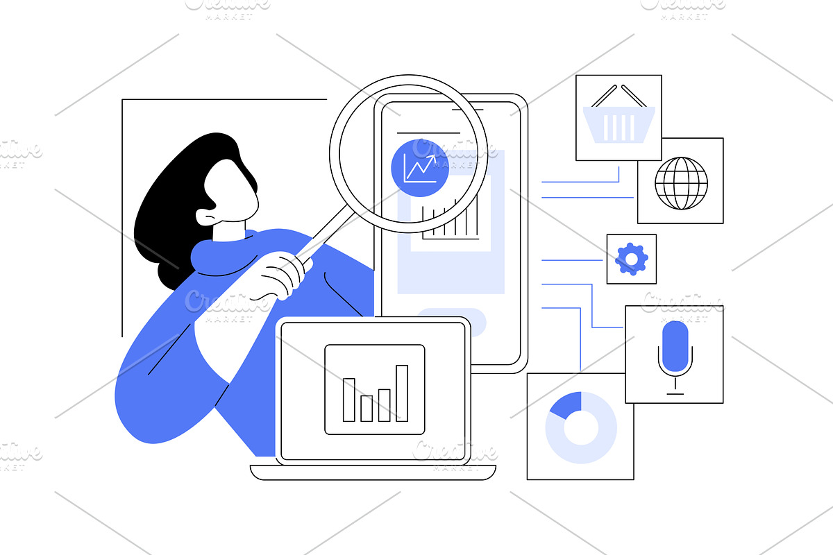 Campaign analysis isolated cartoon, a Finance Illustration by Visual Generation
