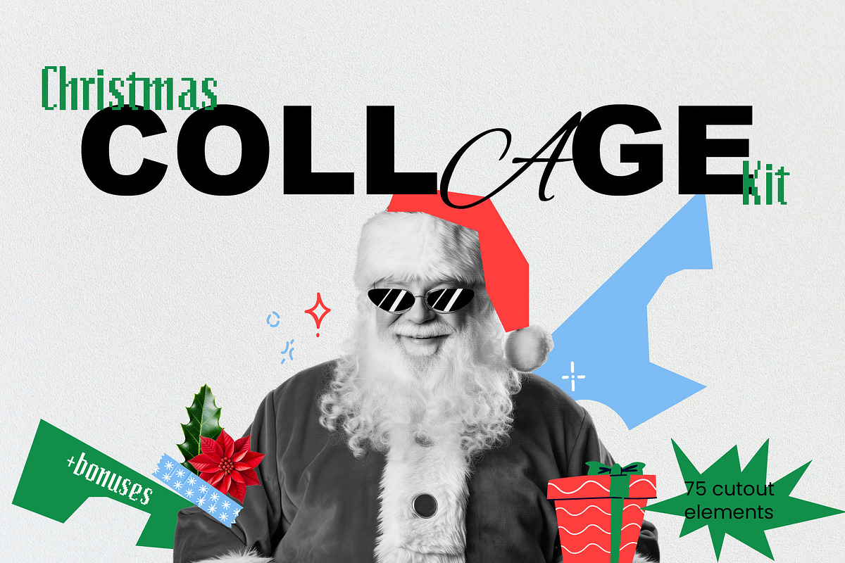 75 Christmas collage elements, an Object Graphic by Debar's Shop (Photo 1 of 8)