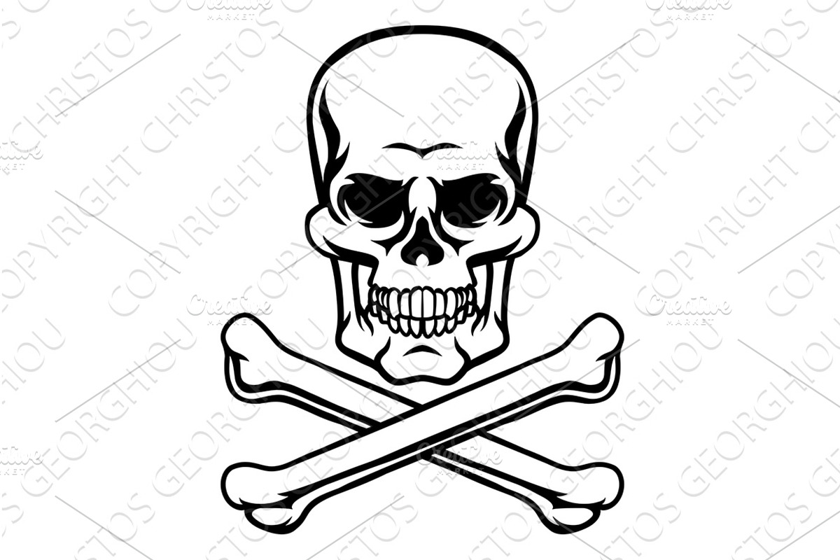 Skull And Crossbones Pirate Grim, an Illustration by Christos Georghiou