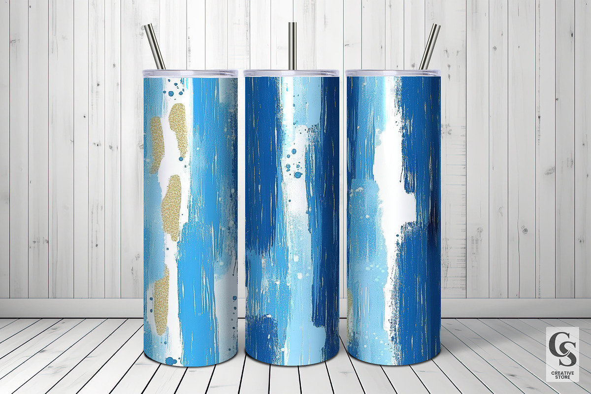 Blue Brushstrokes Seamless Patterns, a Pattern Graphic by Creative Store (Photo 3 of 5)