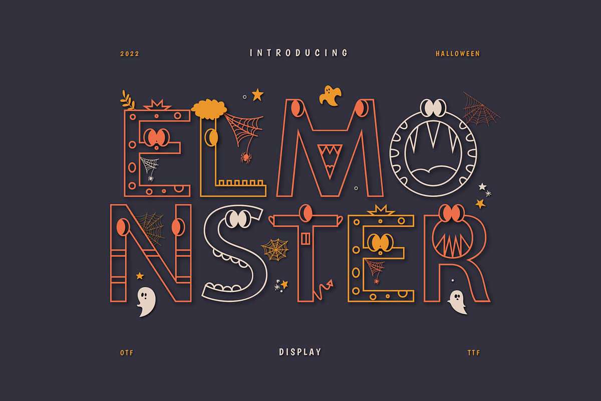 Elmonster Halloween Display Font, a Serif Font by infernostudio3 (Photo 1 of 10)