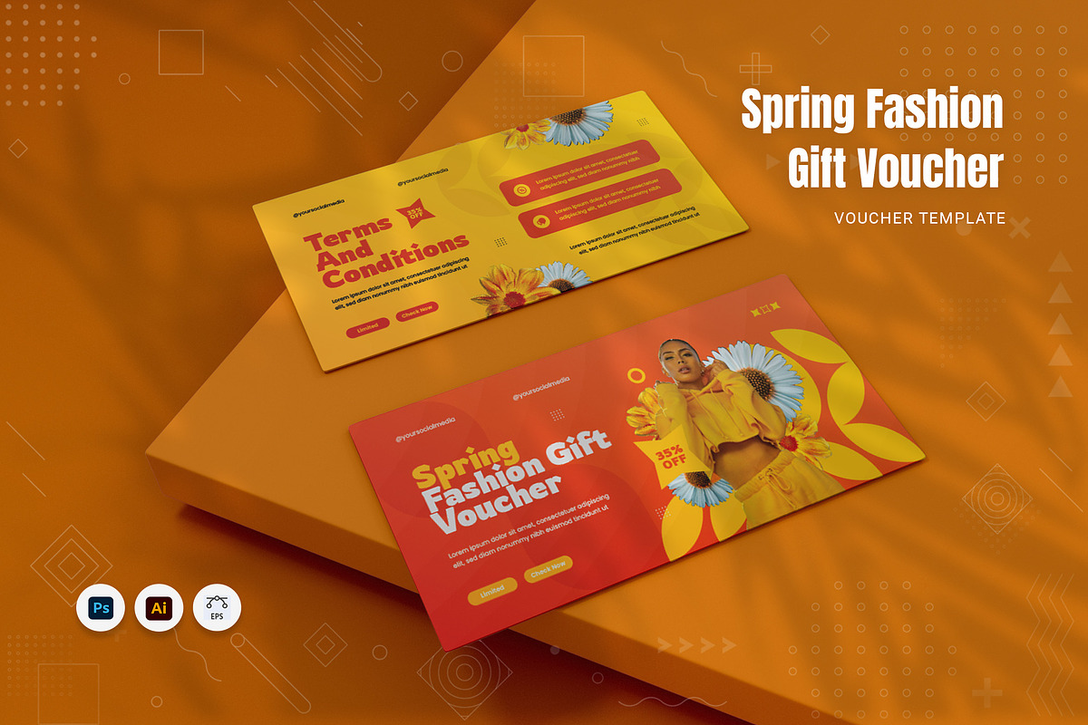 Spring Gift Voucher, a Print Template by Fannan Studio