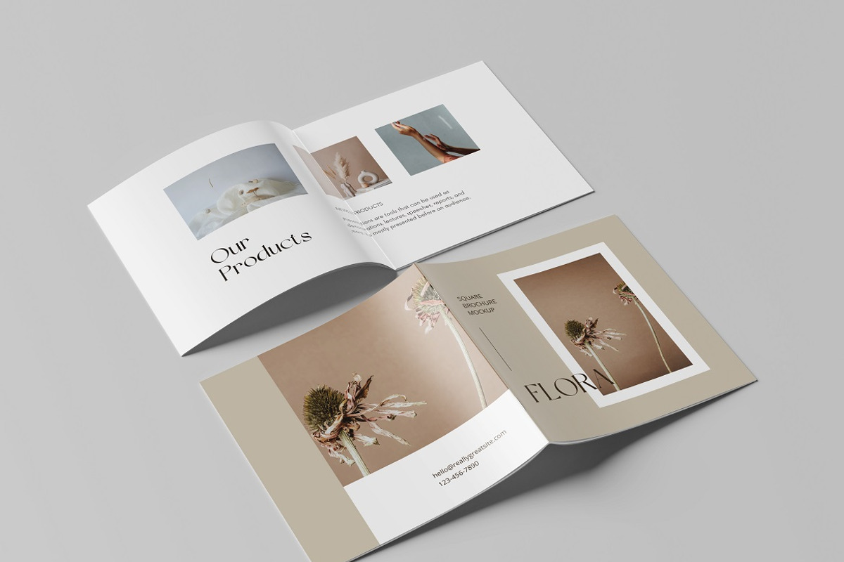 Square Brochure Mockup, a Books & Magazine Mockup by Tokobeta